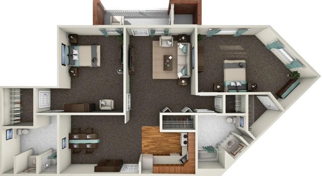 Floor plan drawing: Queen Anne